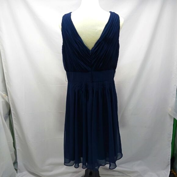 Ralph Laren Blue Ruched Wrap Midi Dress for Cocktail Events Womans Large........ - Picture 5 of 11